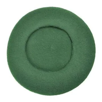 ZLYC Wool Beret Hat Classic Solid Color French Beret for Women (Green)