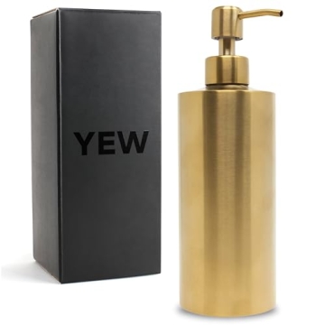 Stylish Yew Design Gold Brass Soap Dispenser for Homes
