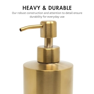 Stylish Yew Design Gold Brass Soap Dispenser for Homes