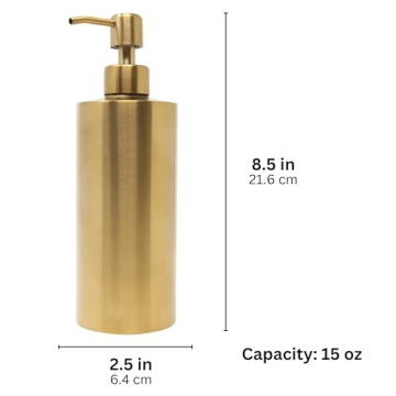 Stylish Yew Design Gold Brass Soap Dispenser for Homes