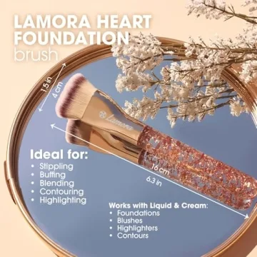 LAMORA Heart Shaped Kabuki Brush for Flawless Makeup