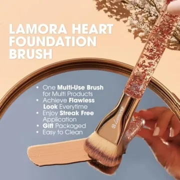 LAMORA Heart Shaped Kabuki Brush for Flawless Makeup