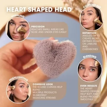 LAMORA Heart Shaped Kabuki Brush for Flawless Makeup