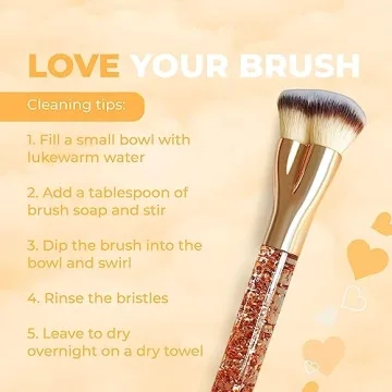 LAMORA Heart Shaped Kabuki Brush for Flawless Makeup
