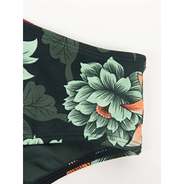 CUPSHE Floral Plunge Mid Waisted Bikini for Women