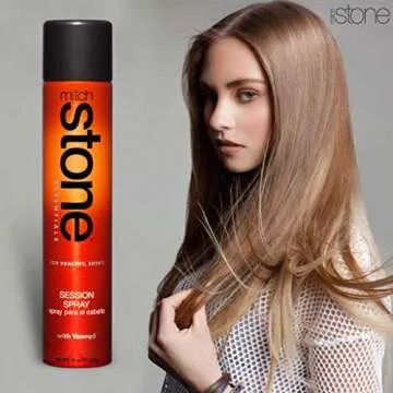 Mitch Stone Session Spray Hairspray - 10 oz. Medium Hold, Flexible, Brushable, Working Hair Spray For Evening Looks, Iron Curls, Heat Styling, Roller Sets. Adds Hold and Control, Body, Adds Root Lift