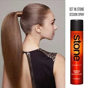 Mitch Stone Session Spray Hairspray - 10 oz. Medium Hold, Flexible, Brushable, Working Hair Spray For Evening Looks, Iron Curls, Heat Styling, Roller Sets. Adds Hold and Control, Body, Adds Root Lift
