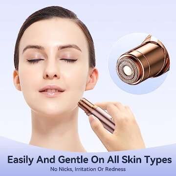 Aneagle Facial Hair Remover for Women,Painless Hair Shaver Rechargeable with LED Light, Flawless Lady Face Electric Razor,The Great Female Mustache Removal (Rose Pink (with 1 Replacement Heads))