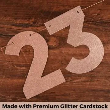 Party101 She's 23 Bitches Banner - 23rd Birthday Decorations For Women - Rose Gold Glitter Happy 23rd Birthday Banner - 23 Year Old Birthday Gift for Her - 23 Birthday Decorations for Women