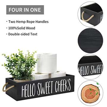 Funny Bathroom Decor Box - Rustic Toilet Paper Holder