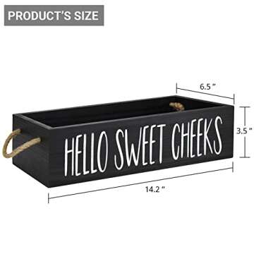 Funny Bathroom Decor Box - Rustic Toilet Paper Holder