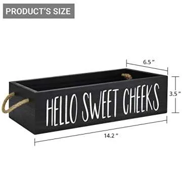 Funny Bathroom Decor Box - Rustic Toilet Paper Holder