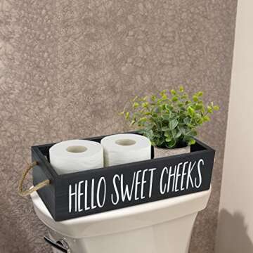 Funny Bathroom Decor Box - Rustic Toilet Paper Holder