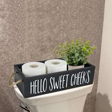 Funny Bathroom Decor Box - Rustic Toilet Paper Holder