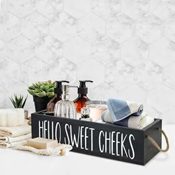 Funny Bathroom Decor Box - Rustic Toilet Paper Holder