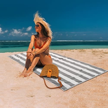 LULUHOME Large Cotton Beach Towel 36x70 Inch Oversized