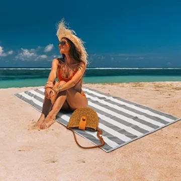 LULUHOME Large Cotton Beach Towel 36x70 Inch Oversized