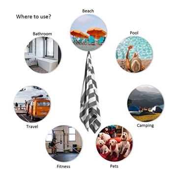 LULUHOME Large Cotton Beach Towel 36x70 Inch Oversized