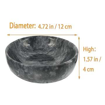 Daszui Natural Marble Decorative Bowls – Elegant 4.72 Inch Hand-Carved Bowl for Home Decor