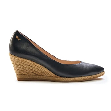 VISCATA Roses Espadrille Leather Wedges Spain Handmade 2 ½” Heel Women's Pumps with Soft, Premium...