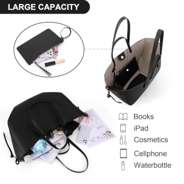 Juoxeepy Work Bag Stylish Faux Leather Tote for Women