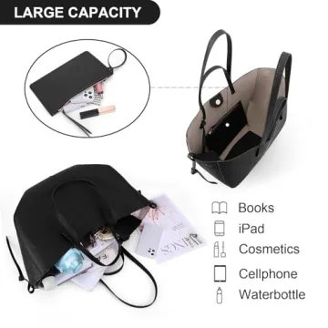 Juoxeepy Work Bag Stylish Faux Leather Tote for Women