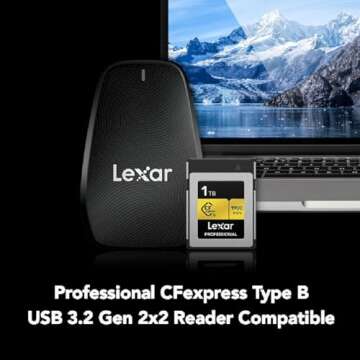 Lexar 1TB Professional CFexpress Type B Memory Card GOLD Series, Up To 1900MB/s Read, Raw 8K Video R...