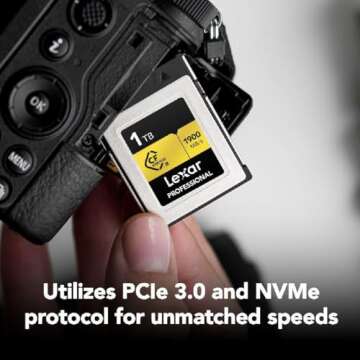 Lexar 1TB Professional CFexpress Type B Memory Card GOLD Series, Up To 1900MB/s Read, Raw 8K Video Recording, Supports PCIe 3.0 and NVMe (LCXEXPR001T-RNENG)