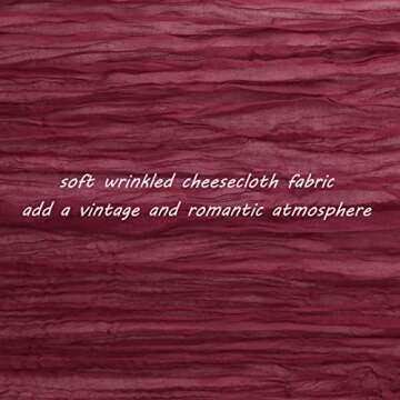 12 Pack 10Ft Cheesecloth Table Runner 35x120 Inch Boho Gauze Table Runner Rustic Cheese Cloth Long Table Runner Romantic Table Runner for Wedding Bridal Shower Birthday Party Table Decor (Burgundy)