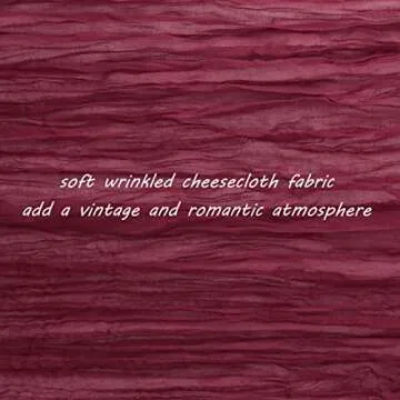 12 Pack 10Ft Cheesecloth Table Runner 35x120 Inch Boho Gauze Table Runner Rustic Cheese Cloth Long Table Runner Romantic Table Runner for Wedding Bridal Shower Birthday Party Table Decor (Burgundy)