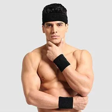 Men Women Terry Cloth Wristbands for Sports and Workouts
