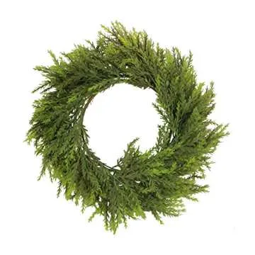Admired 25" Faux Cedar Wreath for Christmas Decor