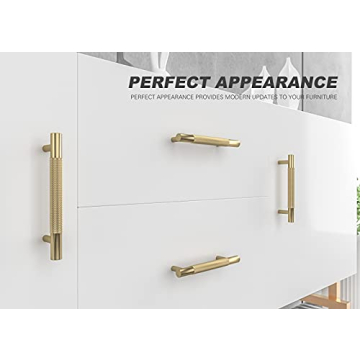 Elegant RZDEAL Solid Brass Cabinet Pulls - 4Pcs Gold Handles