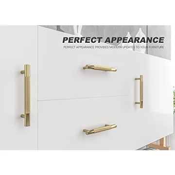 Elegant RZDEAL Solid Brass Cabinet Pulls - 4Pcs Gold Handles