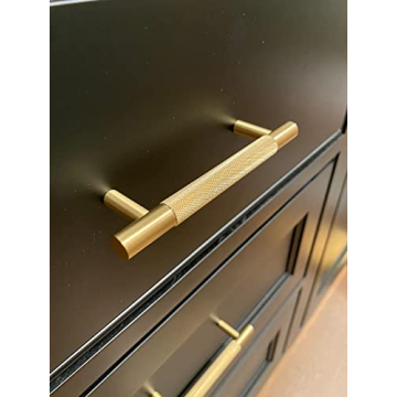 Elegant RZDEAL Solid Brass Cabinet Pulls - 4Pcs Gold Handles