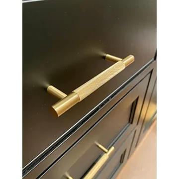 Elegant RZDEAL Solid Brass Cabinet Pulls - 4Pcs Gold Handles