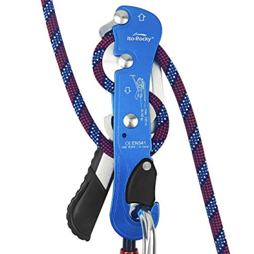 Ito Rocky Climbing Stop Descender Rappelling Anti-Panic Belay Device for 9-12mm Rope Rescue Equipmen...