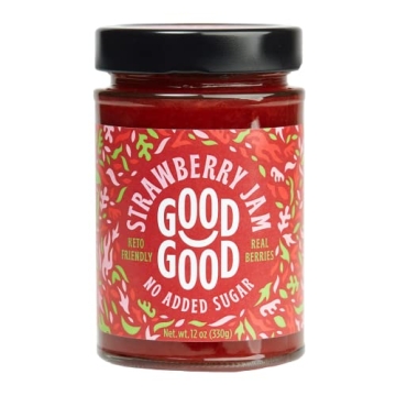GOOD GOOD No Added Sugar Strawberry Jam - Keto Friendly Jelly - Low Carb, Low-Calorie and Vegan - Di...