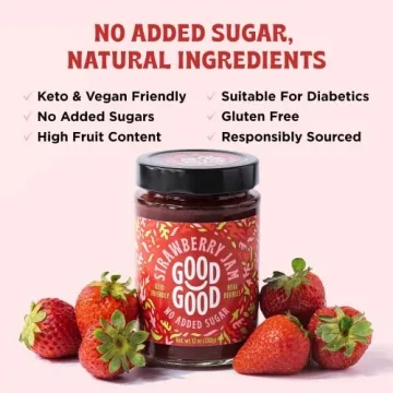 GOOD GOOD Strawberry Jam No Added Sugar Keto and Vegan
