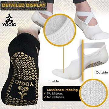 YOGIC Yoga Socks for Women - Non-Slip Grip Socks for Yoga, Barre, Dance, & More