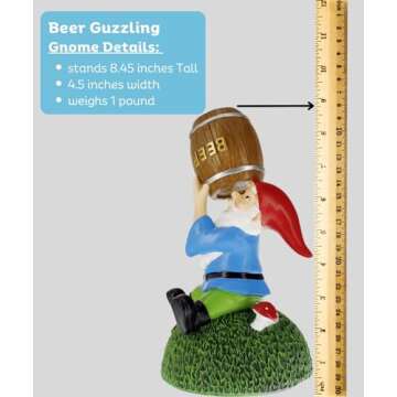 Gnometastic Gnomes Drunk Gnome, Funny Garden Gnomes Decorations for Yard, Outdoor Lawn Ornaments - D...