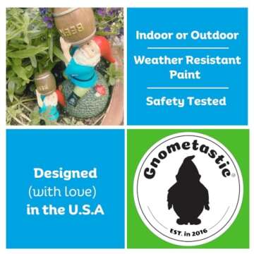 Gnometastic Gnomes Drunk Gnome, Funny Garden Gnomes Decorations for Yard, Outdoor Lawn Ornaments - Drinking Garden Gnome Statue 8.45in - Naughty Gnomes for Outside, Home Decor