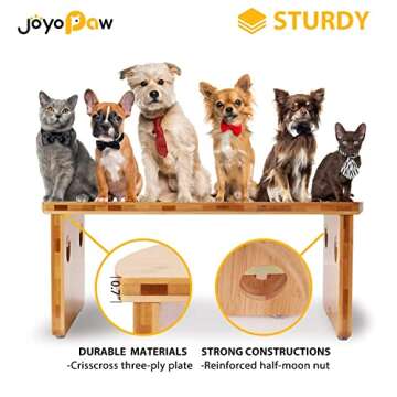JoyoPaw Bamboo Elevated Dog Bowls for All Dogs 10" Tall
