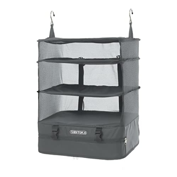 TABITORA Portable Hanging Travel Shelves Bag Packing Cube Organizer Suitcase Storage Large Capacity ...