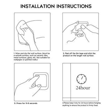 Taozun Hand Towel Holder/Hand Towel Bar - Black Face Towel Holder Self Adhesive Towel Ring for Bathroom, Stainless Steel