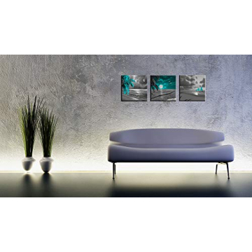 Teal Coastal Beach Canvas Art Set for Home Decor