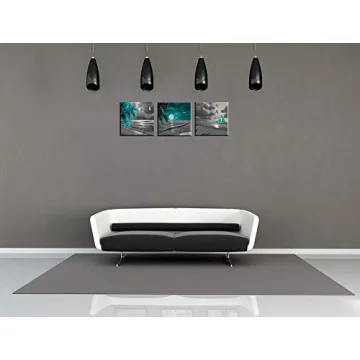 Teal Coastal Beach Canvas Art Set for Home Decor