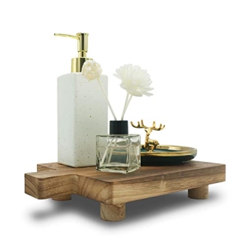 Handmade Wooden Tray,Practical Bathroom and Kitchen Decoration for Soap,Bath Bottles,Candles,Toilet ...