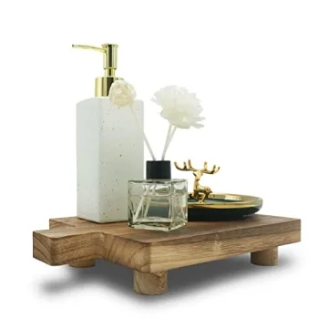 Handmade Wooden Tray,Practical Bathroom and Kitchen Decoration for Soap,Bath Bottles,Candles,Toilet ...
