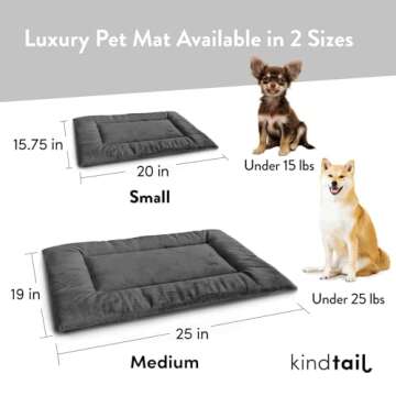 KindTail Dog Bed - Luxurious Velvet Crate Pad - Reversible and Machine Washable Kennel Mat for Dogs ...